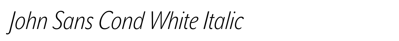 John Sans Cond White Italic